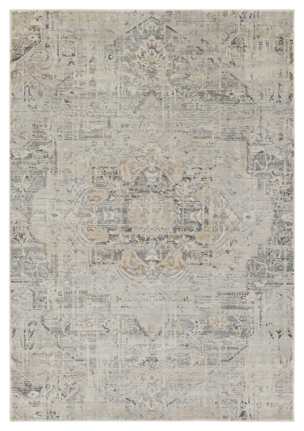 Jaipur Living Acadia Lazuli ACD10 Power Loomed 100% Polypropylene Medallion Area Rug Gray 100% Polypropylene RUG155529