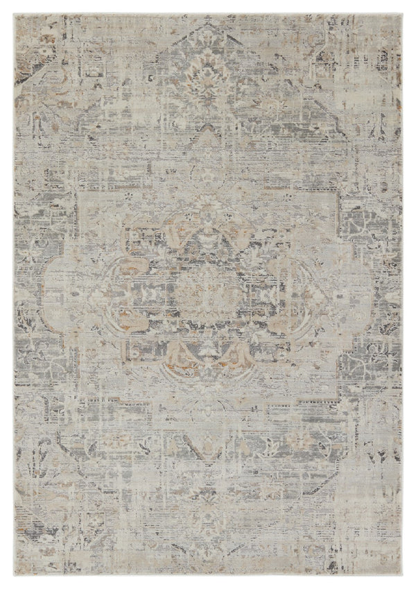 Jaipur Living Acadia Lazuli ACD10 Power Loomed 100% Polypropylene Medallion Area Rug Gray 100% Polypropylene RUG155529