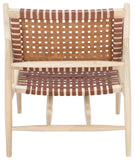 Soleil Leather Woven Accent Chair