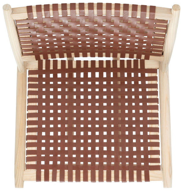 Soleil Leather Woven Accent Chair