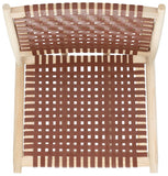 Soleil Leather Woven Accent Chair