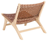 Luna Leather Woven Accent Chair