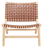 Luna Leather Woven Accent Chair