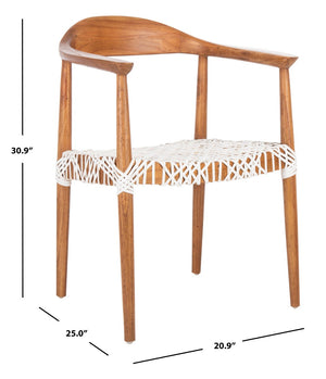 Juneau Leather Woven Accent Chair