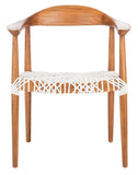 Juneau Leather Woven Accent Chair