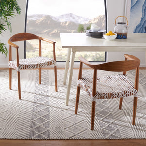 Juneau Leather Woven Accent Chair