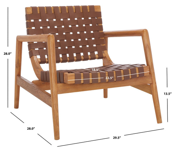 Safavieh Bellona Leather Woven Accent Chair ACH1004A