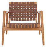 Bellona Leather Woven Accent Chair