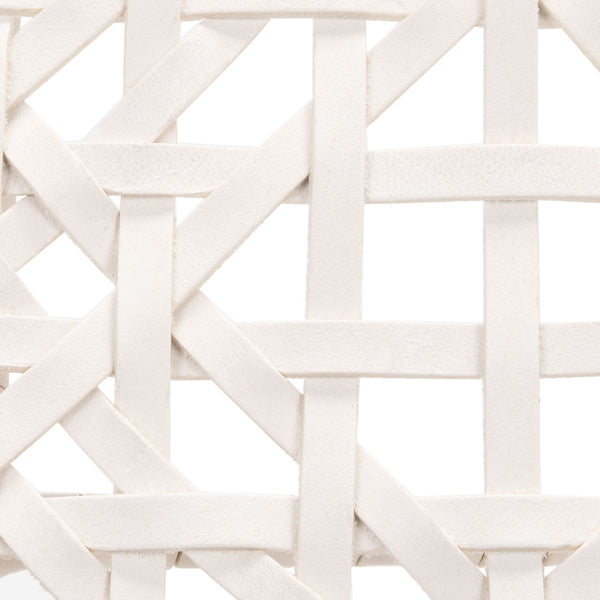 Munro Leather Woven Accent Chair Unfinished Natural (Teak Wood Frame) / White (Leather Seat) Wood ACH1005A