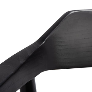 Munro Leather Woven Accent Chair Black (Sungkai Wood Frame) / Black (Leather Seat) Wood ACH1005B