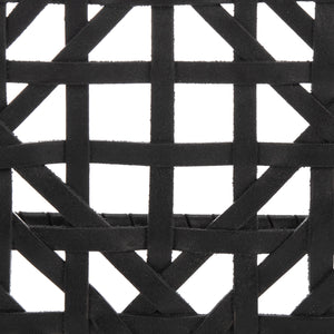 Munro Leather Woven Accent Chair Black (Sungkai Wood Frame) / Black (Leather Seat) Wood ACH1005B