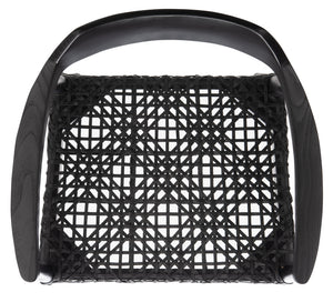 Munro Leather Woven Accent Chair Black (Sungkai Wood Frame) / Black (Leather Seat) Wood ACH1005B