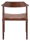 Munro Leather Woven Accent Chair Walnut (Sungkai Wood Frame) / Cognac (Leather Seat) Wood ACH1005C
