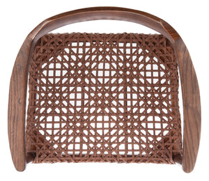 Munro Leather Woven Accent Chair Walnut (Sungkai Wood Frame) / Cognac (Leather Seat) Wood ACH1005C