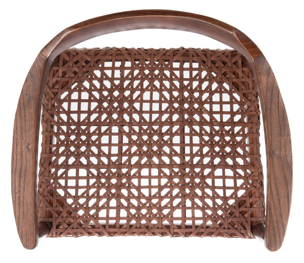 Munro Leather Woven Accent Chair Walnut (Sungkai Wood Frame) / Cognac (Leather Seat) Wood ACH1005C