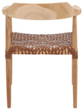 Munro Leather Woven Accent Chair Unfinished Natural (Teak Wood Frame) / Leather Seat In This Color Marked In Green: Wood ACH1005D
