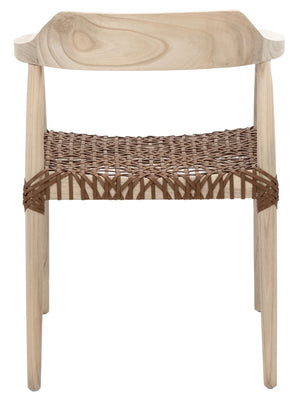 Munro Leather Woven Accent Chair Unfinished Natural (Sungkai Wood Frame) / Leather Seat In This Color Marked In Green: Wood ACH1005E