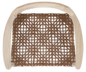 Munro Leather Woven Accent Chair Unfinished Natural (Sungkai Wood Frame) / Leather Seat In This Color Marked In Green: Wood ACH1005E