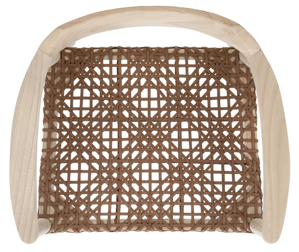 Munro Leather Woven Accent Chair Unfinished Natural (Sungkai Wood Frame) / Leather Seat In This Color Marked In Green: Wood ACH1005E