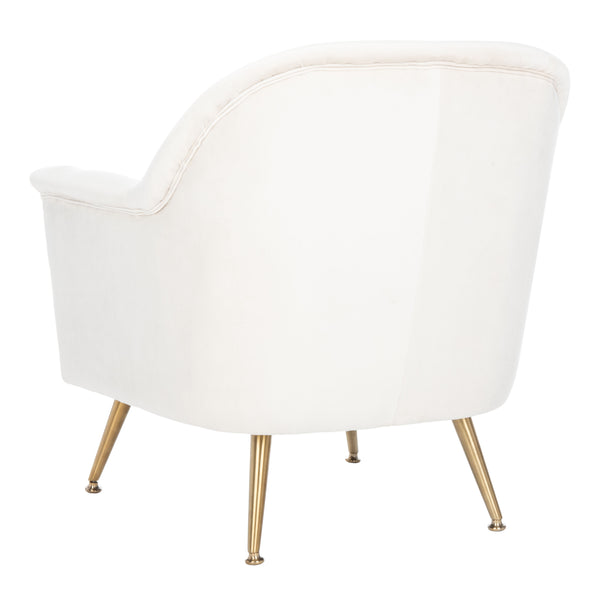 Brienne Mid Century Arm Chair - Chic Velvet Seating with Brass Legs for Stylish Living Room Retreat