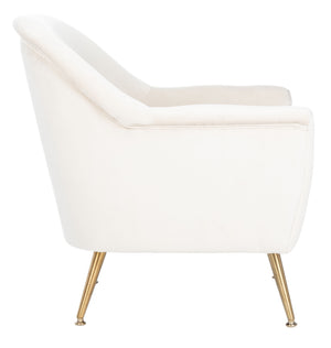 Brienne Mid Century Arm Chair - Chic Velvet Seating with Brass Legs for Stylish Living Room Retreat