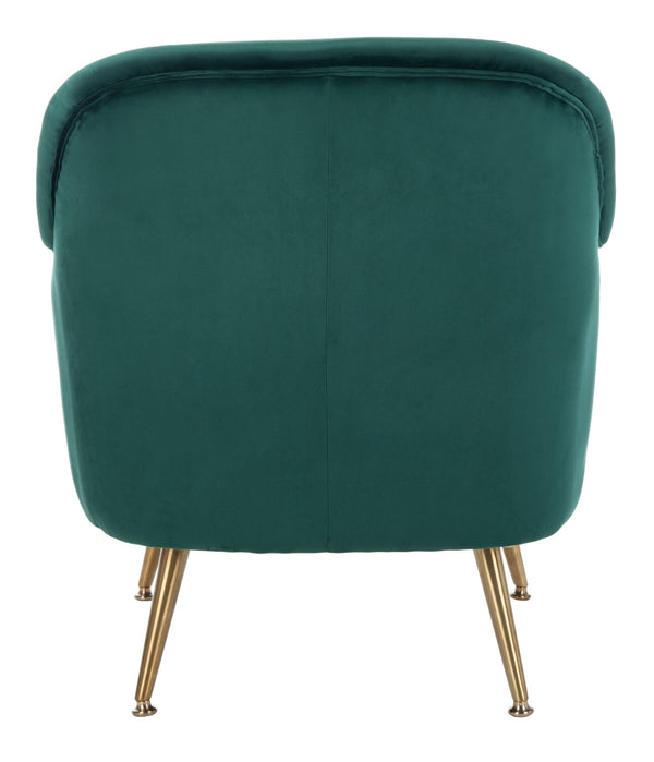 Brienne Mid Century Arm Chair - Chic Velvet Seating with Brass Legs for Stylish Living Room Retreat
