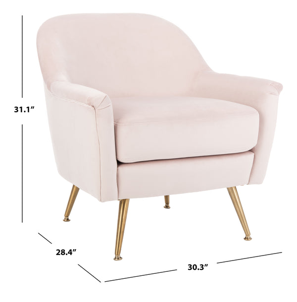 Brienne Mid Century Arm Chair - Chic Velvet Seating with Brass Legs for Stylish Living Room Retreat