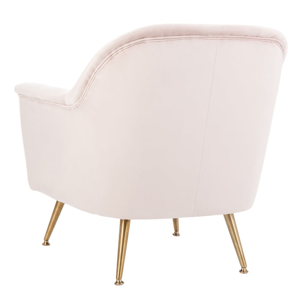 Brienne Mid Century Arm Chair - Chic Velvet Seating with Brass Legs for Stylish Living Room Retreat