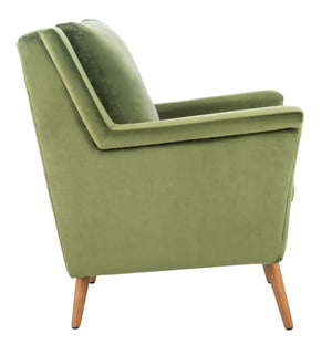 Astrid Mid Century Arm Chair - Chic Velvet Upholstered Design with Solid Oak Legs for Modern Living Rooms