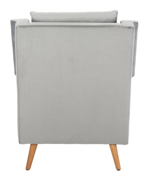 Astrid Mid Century Arm Chair - Chic Velvet Upholstered Design with Solid Oak Legs for Modern Living Rooms