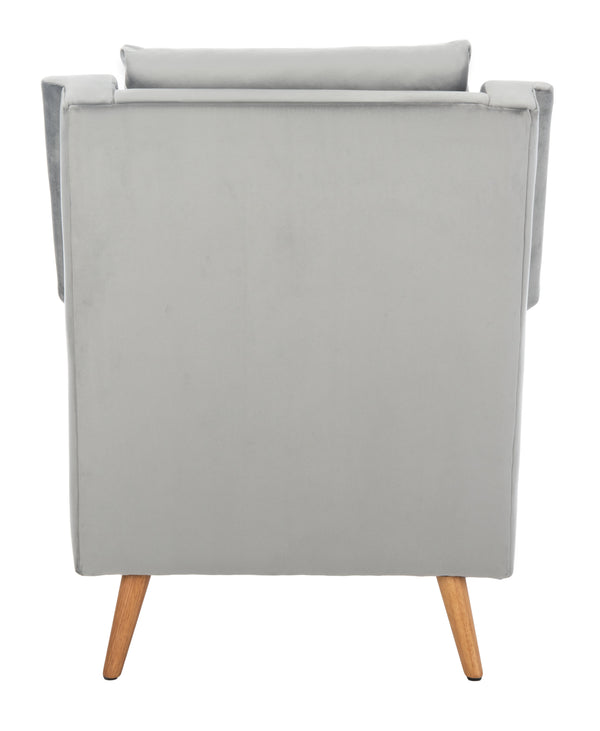 Astrid Mid Century Arm Chair - Chic Velvet Upholstered Design with Solid Oak Legs for Modern Living Rooms