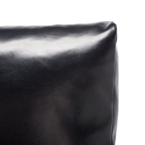 Oslo Mid Century Arm Chair - Luxurious Black Vegan Leather with Natural Oak Spindle Legs