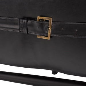 Oslo Mid Century Arm Chair - Luxurious Black Vegan Leather with Natural Oak Spindle Legs