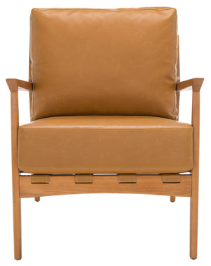 Danisia Caramel Accent Chair – Stylish Ash Wood Frame, Stain Resistant Cushions, Perfect for Any Space!