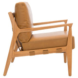 Danisia Caramel Accent Chair – Stylish Ash Wood Frame, Stain Resistant Cushions, Perfect for Any Space!