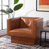 Popham Stylish Dark Brown Pillow Top Accent Chair with Metal Frame - Stain Resistant Comfort