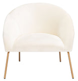 Mandi Accent Chair - Glamorous Mid-Century Design with Luxurious Velvet Fabric and Gold Legs