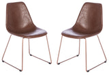 Safavieh Dorian Midcentury Modern Leather Dining Chair - Set of 2 ACH7003C-SET2