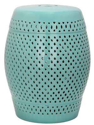 Diamond Garden Stool - Elegant Robin's Egg Blue Ceramic Accent for Indoor & Outdoor Spaces