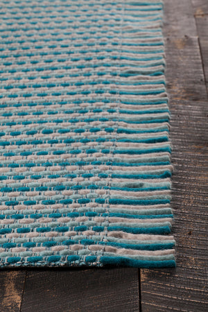 Chandra Rugs Adaline 100% Wool Hand-Woven Contemporary Rug Blue/Grey 7'9 x 10'6