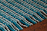 Chandra Rugs Adaline 100% Wool Hand-Woven Contemporary Rug Blue/Grey 7'9 x 10'6