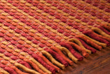 Chandra Rugs Adaline 100% Wool Hand-Woven Contemporary Rug Red/Orange 7'9 x 10'6