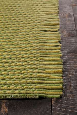 Chandra Rugs Adaline 100% Wool Hand-Woven Contemporary Rug Green 7'9 x 10'6