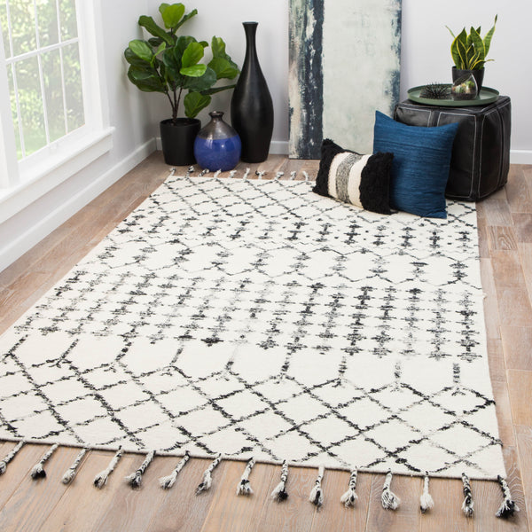 Jaipur Living Riot Handmade Geometric Ivory/ Black Area Rug (8'10"X11'9")