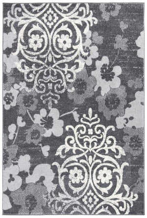 Adirondack Adirondack 114  Power Loomed Polypropylene Pile Rug Charcoal / Ivory