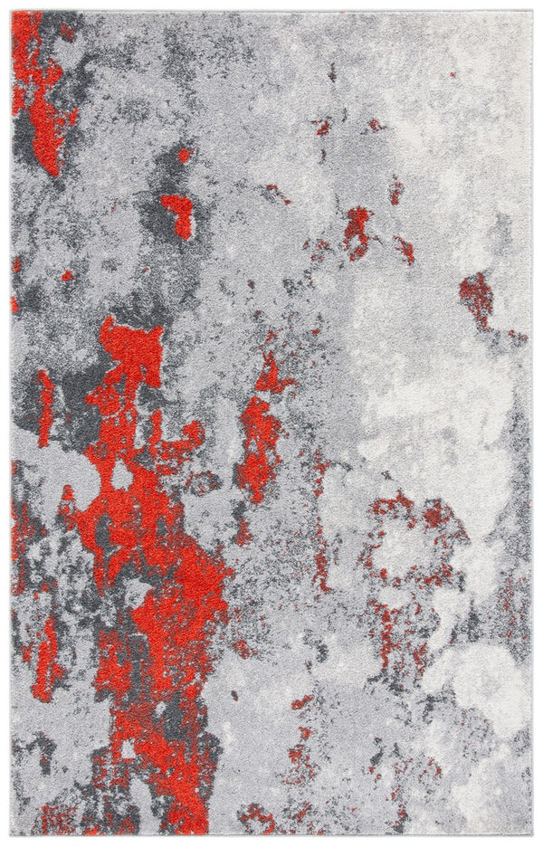 Adirondack Adirondack 134  Power Loomed Polypropylene Pile Rug Orange / Grey