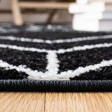 Adirondack 241 Contemporary Power Loomed Polypropylene Pile Rug Black / Ivory