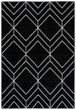 Adirondack 241 Contemporary Power Loomed Polypropylene Pile Rug Black / Ivory