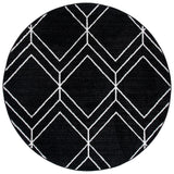 Adirondack 241 Contemporary Power Loomed Polypropylene Pile Rug Black / Ivory