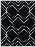 Adirondack 241 Contemporary Power Loomed Polypropylene Pile Rug Black / Ivory